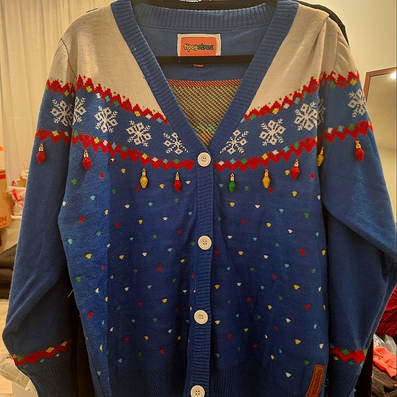 Tipsy Elves Ugly Christmas Sweater Cardigan - Picture 2 of 3
